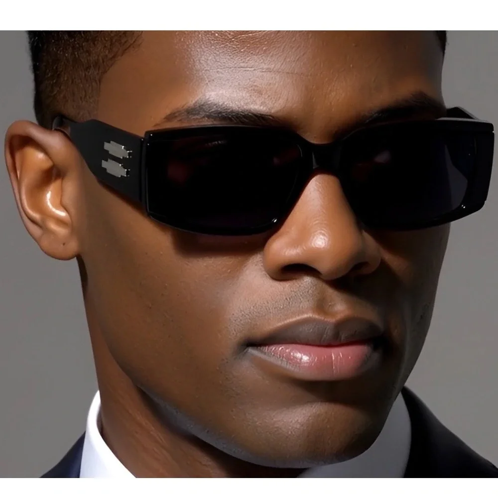 Retro Sunglasses Rectangle Frame UV400 Protection Fashion Sun Glasses Luxury Men
